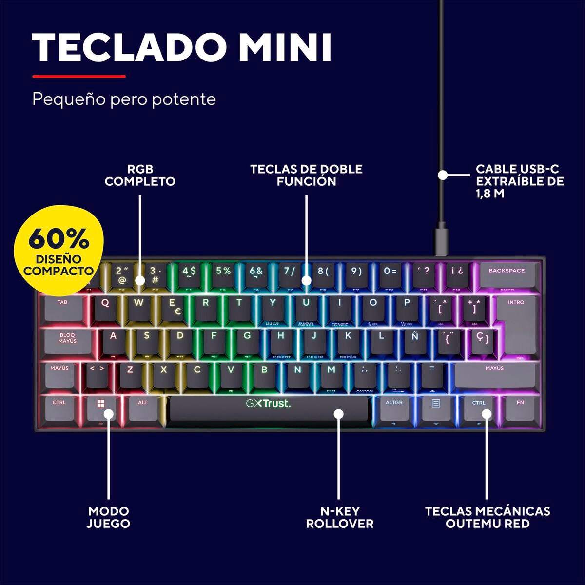Mechanical keyboard Trust GXT 867 Acira Black