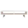 NNEVL Monitor Stand White 60x27x14 cm Solid Wood Pine