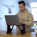 NNEOBA Portable Laptop Desk Stand: Foldable & Adjustable, Ideal for Bed, Couch, Office - Black